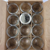 Set of 12 wide mouth short canning jars