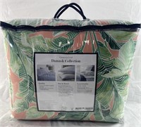 Damask Collection F/Q Tropical Leaves Comforter