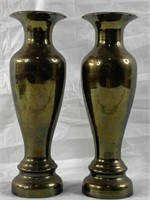 2 Identical Vases, Maybe Brass