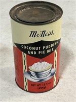 McNess 3 1/2"x5 1/2” Coconut Pudding Pie Mix Can