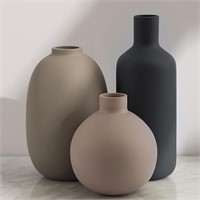 $35  Ceramic Vase Set of 3  Neutral Small