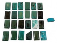 24 Polished Turquoise Rectangle Stones