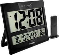 $37  SHARP Atomic Clock - Wireless Sensor  Black