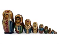 Hand signed vintage Russian nesting dolls
