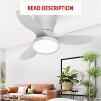 $66  ocioc 32in Ceiling Fan  LED  DC motor  White