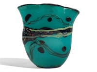 Stunning Large Vis Glass Inc Hand Blown Glass Vase