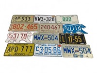 12 vintage license plates
