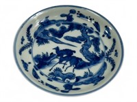 Antique Chinese Blue & White Porcelain Saucer