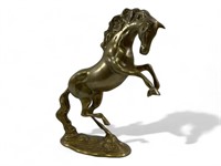 Vintage Large Solid Brass Horse Sculpture
