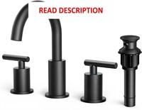 $60  FORIOUS Black Faucet 3 Hole  8 Inch  B-Black