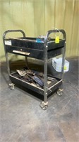 Misc.Grease Guns, Parts and Cart 30”L X 16”W