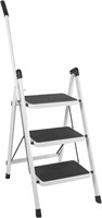 $30  Folding 3-step Ladder  Wide Pedal  White