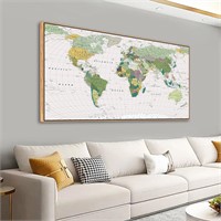 $170  Map Print Wall Art 30x60inch - Framed