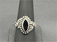 925 Silver and Black Onyx Ring, Size 9
, TW 5.1g