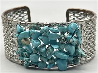 Dyed Turquoise Cuff Bracelet