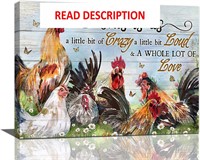 $20  Farm Rooster Art 16x12 - Rustic Dcor