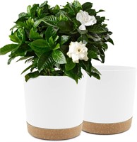 $29  QCQHDU 10in Plant Pots  Drainage  2pc  White