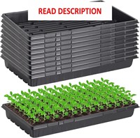 $28  10Pc 20x10x2 Gardening Trays  No Drain  Black