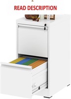 $106  2 Drawer Vertical File Cabinet w/ Lock  Whit
