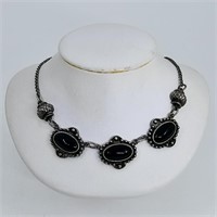 Necklace 925 whit Onix