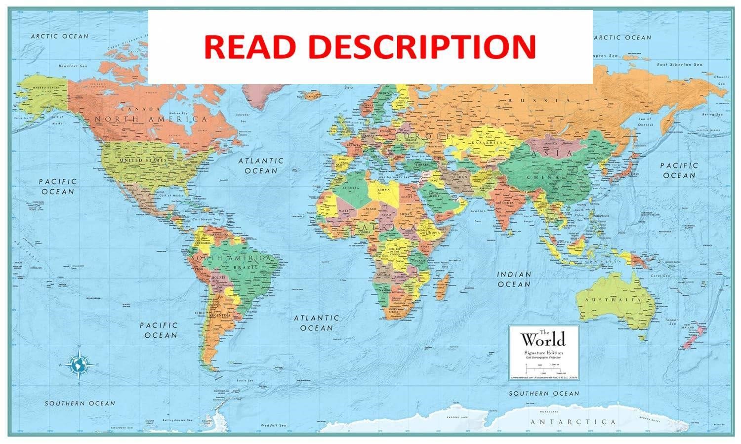 $29  Swiftmaps 32x50 World Map - Laminated