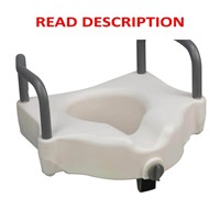 Raised Round Toilet Seat in White with Arms