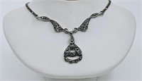 Vintage Necklace Sterling Silver whit Marcassite