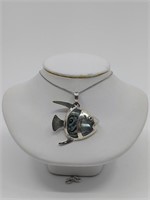 Necklace Pendant fish  sterling silver 925