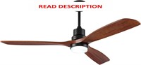 $129  60 inch Lighted Wood Ceiling Fan with Remote