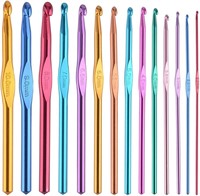 14pc Aluminum Crochet Hook Set x5