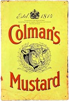 Colemans Mustard Metal Wall Sign x2