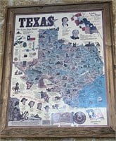 Rustic Framed Texas Sesquicentennial Poster