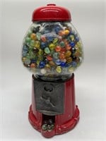 Vtg Metal Gum Ball Dispenser Filled w/ Marbles