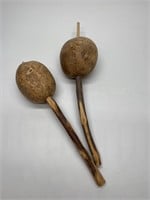 Hand Carved Gourd Rattles