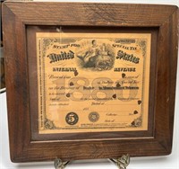 Framed 1880 Internal Revenue Tax Stamp