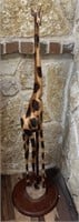 43in Carved Wooden Giraffe Statue
