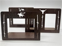 (3) Western Metal Picture Frames Manufactured in