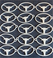 (15) Metal Texas Longhorn Ornaments / Keychain