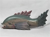 Vintage Painted Carved Wooden Fish