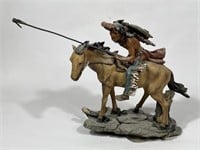 Resin End of the Trail Native American Figurine