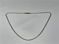 Sterling Silver Necklace Made in Italy 17in L