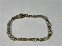 Vintage Sterling Silver Bracelet with White