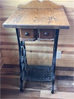 Side Table Repurposed from Antique Sewing Machine