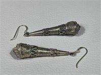 Sterling Silver Tribal Style Earrings