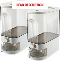 $67  2 Pcs 25 Lbs Rice Dispenser with Cup (White)