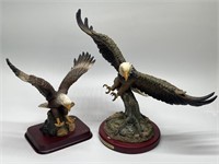 Two Resin Eagle Figurines