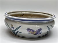 Vintage Ceramic Asian Planter with Butterfly