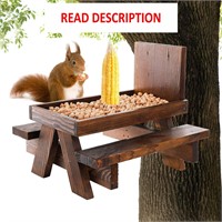 $18  YOUEON Squirrel Feeder  Picnic Table  Brown