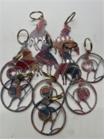 (10) Metal Keychains - Native American Dancer &