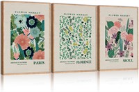 $95  HPINUB Flower Market Wall Art  16x24x3 Set